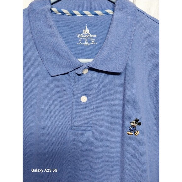 Disney Parks sz Large Blue Polo Golf Shirt Mickey Mouse Embroidered Collared Men - Picture 2 of 6